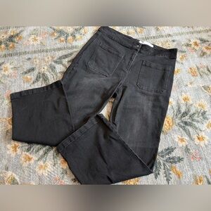 Curations x Amy Morrison Women's Black Pant Jeans High Waisted Wide Leg 1X